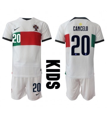 Lacne Dětský Futbalové dres Portugalsko Joao Cancelo #20 MS 2022 Krátky Rukáv - Preč (+ trenírky)